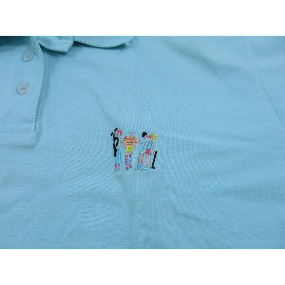 David Smith Shirt Golf Embroidered, Light Blue Polo Womens Sz M-L? 1980s - Picture 3 of 4